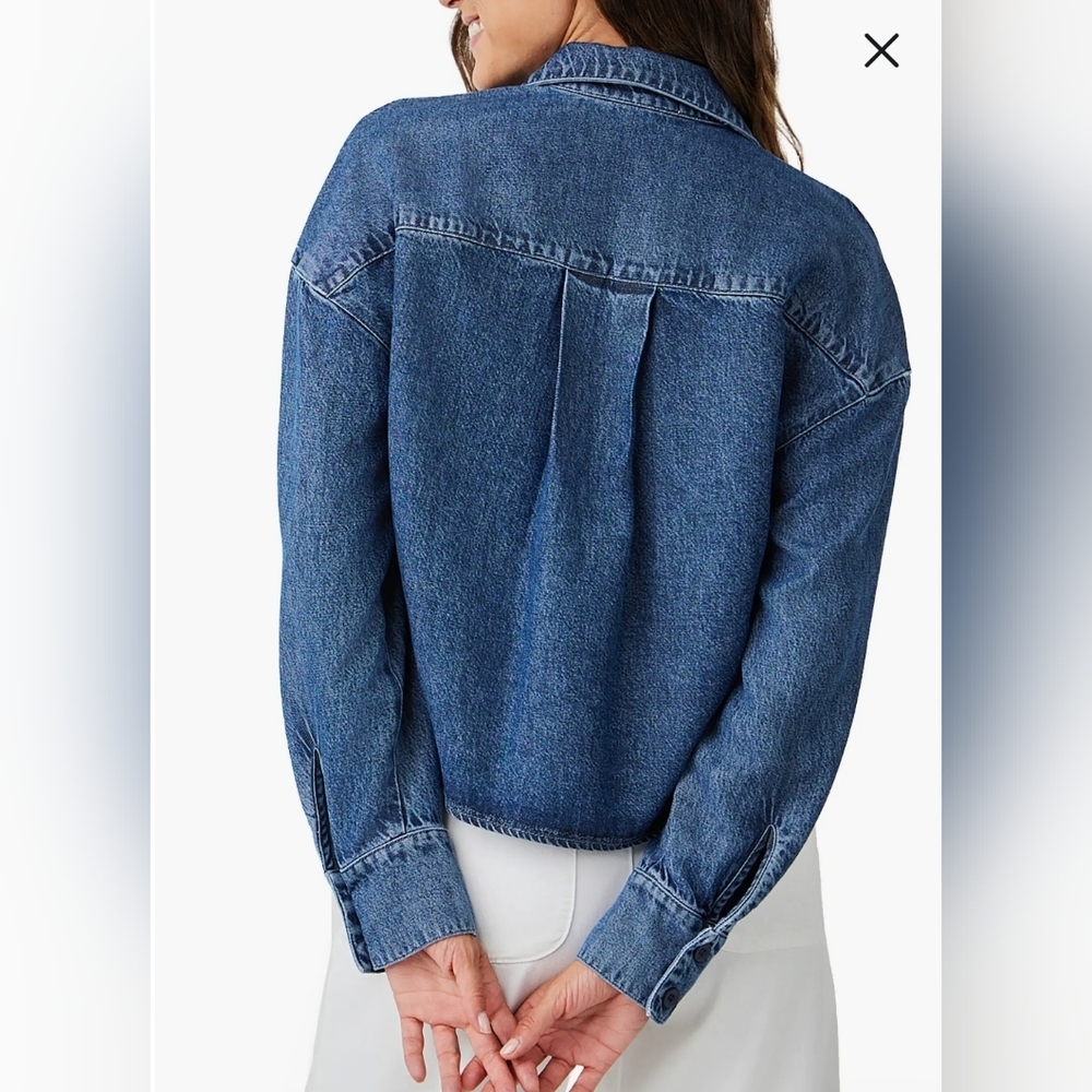 Bella Dahl Womens Cropped Denim Shirt Jacket Size Small NWT $158 - Picture 5 of 14